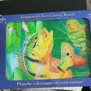 Guy Harvey Vibrant Fish Design Glass Cutting Board